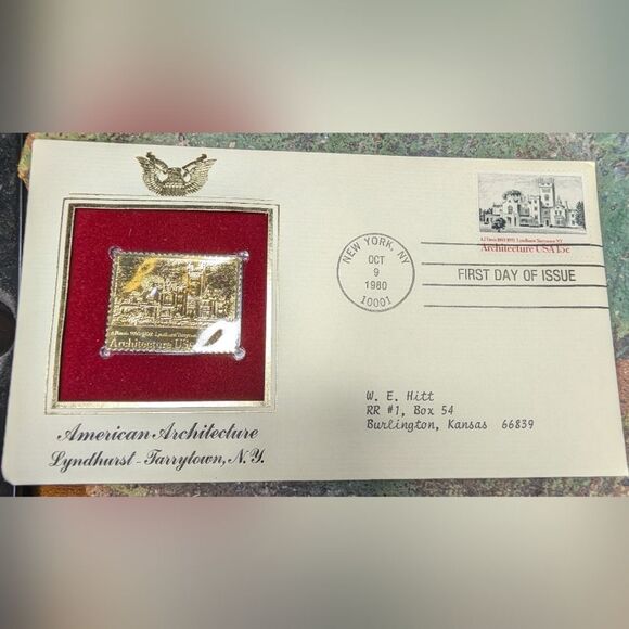 Other - 1980 American Architecture FDC – Lyndhurst Mansion – Gold Stamp